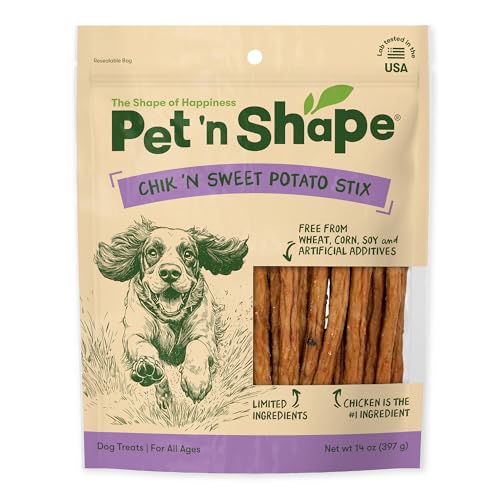 Pet n Shape Chik n Sweet Potato Stix Dog Treats Made and Sourced in the USA - 14 Ounce