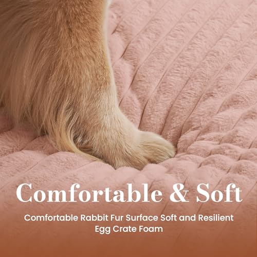 Image of Dog Beds for Extra Large Sized Dog, Orthopedic Pet Bed with Waterproof Lining, Soft Short Plush Surface & Egg Crate Foam, Machine Washable Pet Mat with Removable Cover & Anti Slip Bottom