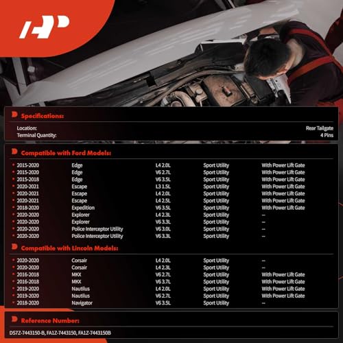 Image of A-Premium Trunk Latch Compatible with Ford Edge, Expedition, Escape, Explorer, Police Interceptor Utility & Lincoln MKX, Navigator, Nautilus, Corsair