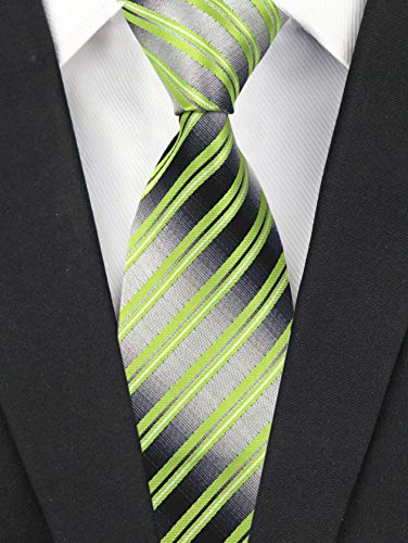 Image of Elfeves Men's Modern Striped Patterned Formal Ties College Daily Woven Neckties