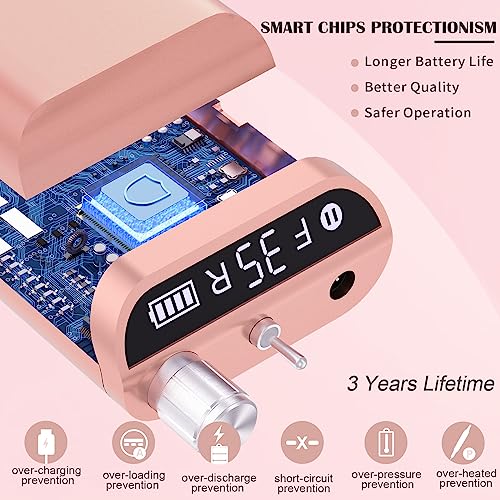 Kredioo 10 in 1 Nail Drill Kit, 35000RPM Rechargeable Electric E File, 8 Hours Battery, Manicure Pedicure Acrylic Gel Removal - Image 4