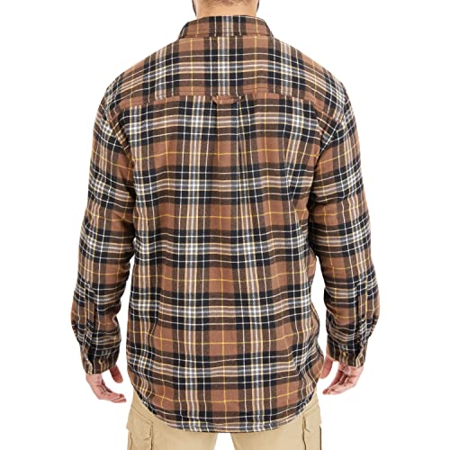 Image of Smith's Workwear Men's Sherpa-lined Cotton Flannel Shirt Jacket