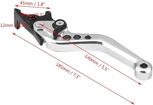 Miniatura 2 de Keenso Palanca de freno de doble disco, 1 par de 4 colores universal CNC aleación de aluminio modificación de motocicleta palanca de freno de disco