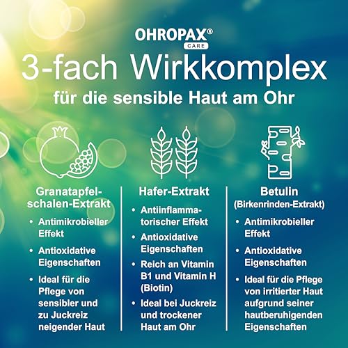 OHROPAX Ohren-Pflege-Gel – mit Aloe Vera und natürlichem antibakteriellem Wirkkomplex – Ohrengel für den äußeren Gehörgang und für die Ohrmuschel – ideal zur Pflege und Regeneration – 15 ml
