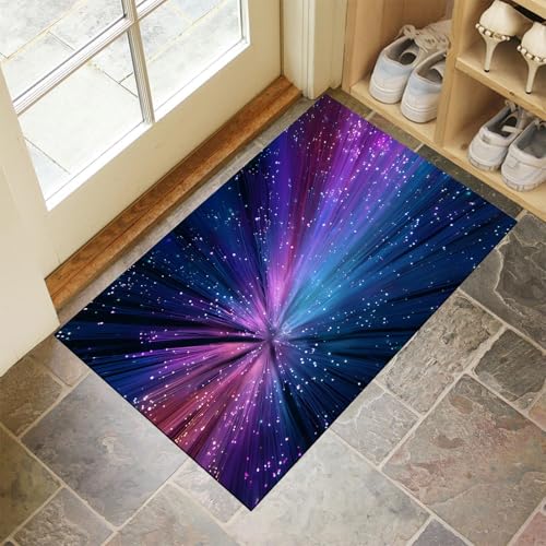 Tapis d'entrée absorbant 50x80 cm lavable avec dossier antidérapant style abstrait - 4