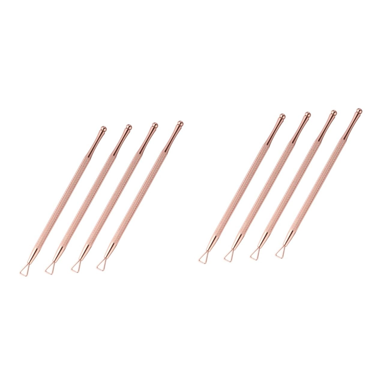 8 Pcs Nail Art Scraper Accessories Nail Cuticle Pusher Cuticle Remover Tool Sticker for Nails Removedor Nail Art Pusher Nail Art Gel Nail Polish Peeler Peller Trimmer Kit Rose Gold