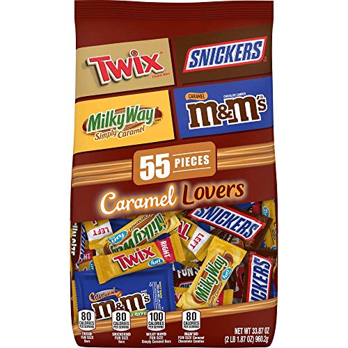 MARS Chocolate Caramel Lovers (M&M'S, SNICKERS, TWIX & MILKY WAY) Fun Size Candy Bars Variety Mix 33.87-Ounce 55-Piece Bag - PACK OF 3