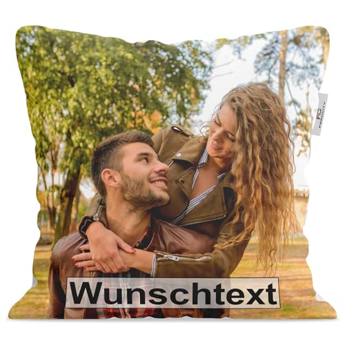 Ferocity Fotokissen 45 x 45 cm, aus Microfaser mit Füllung aus Silikonkügelchen, Fullprint-Druck mit personalisiertem Bild oder Foto, Kissenbezug...