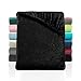 Produktbild BaSaTex Cashmere Touch Plüsch Premium Spannbettlaken - SUPER Soft Flauschiges Winter Spannbetttuch Nicky Teddy - wärmendes Bettlaken | 140x200-160x200 cm | Farbe:Schwarz