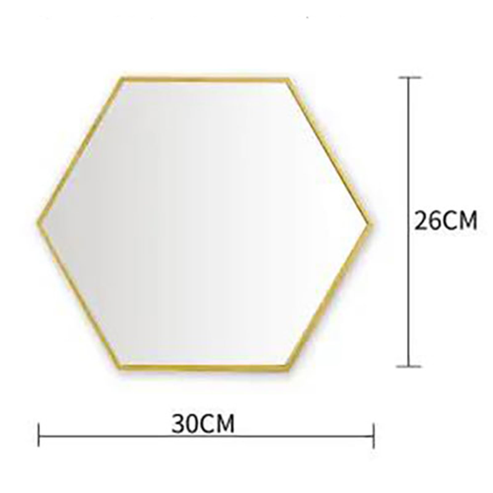 Slish Home Decor - Specchio da parete esagonale in metallo, ovale, per trucco e bagno, 26 x 30 cm