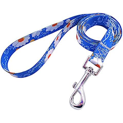 Mihqy 4FT Nylon Dog Leash Printing Floral Tribal Bohemian Pattern Colorful Durable Walking Pet Leashes for Dogs Small Medium Large Dogs(Daisy) Cover