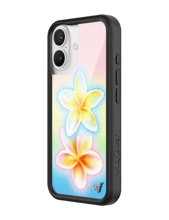 Image of Wildflower Cases - Compatible with iPhone 16 | Protective Black Bumper, 6.5ft Drop Test Certified, Women Owned Small Business | Pastel Plumeria
