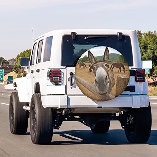 Image of Funny Donkey Spare Tire Cover Dust-Proof Wheel Tire Cover Fit Trailer, RV, SUV and Many Vehicle 16 Inch