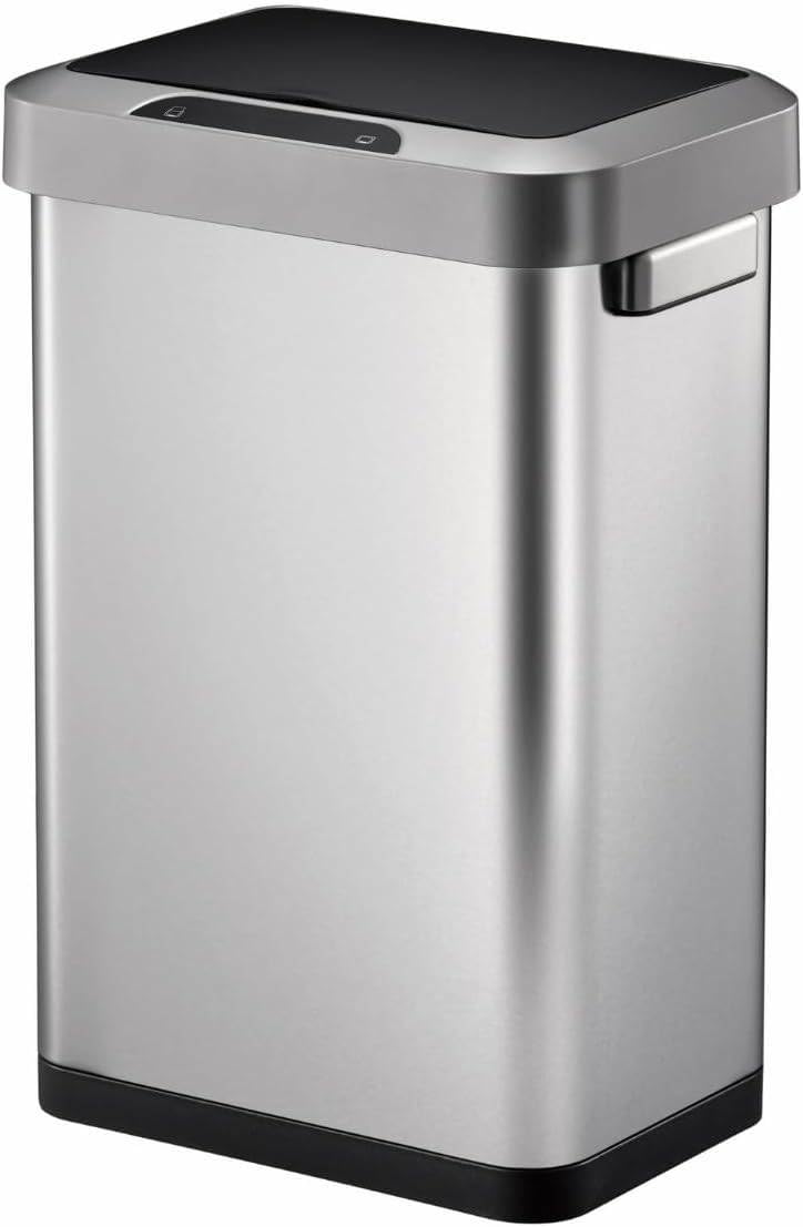 Amazon｜ゴミ箱 自動開閉 シルバー 45L ふた付き インナーボックス無し