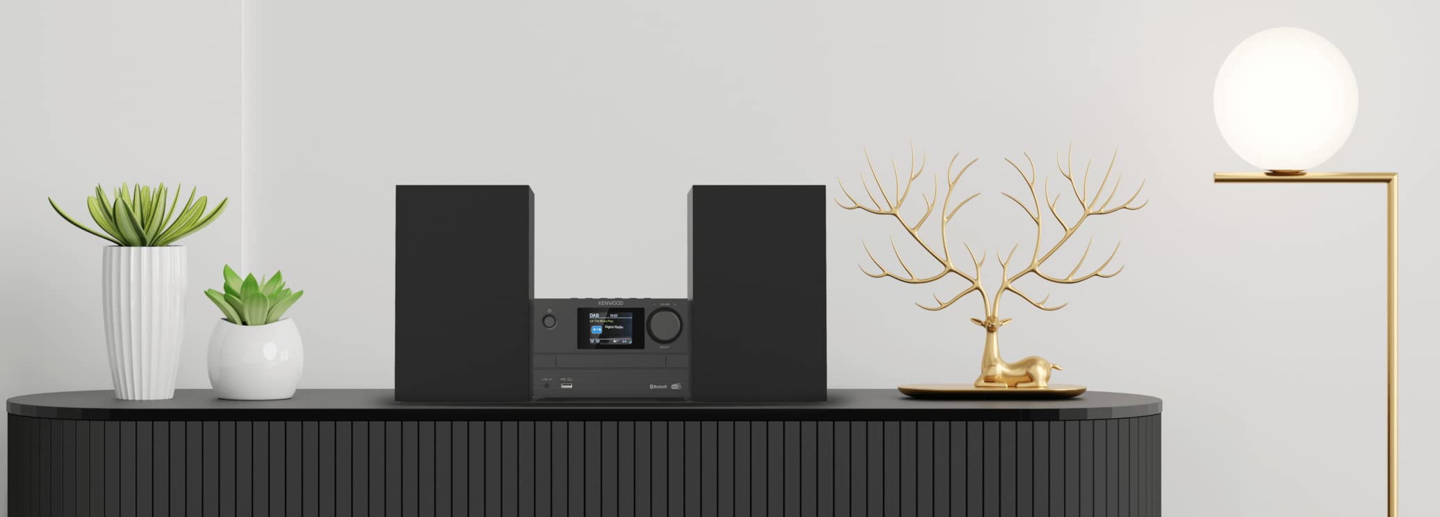 Kenwood M-525DAB - Micro system HiFi z CD, USB, DAB+ i Bluetooth strumieniowe przesyłanie strumieniowe audio, kolorowy wyświetlacz TFT 6,1 cm, pilot zdalnego sterowania
