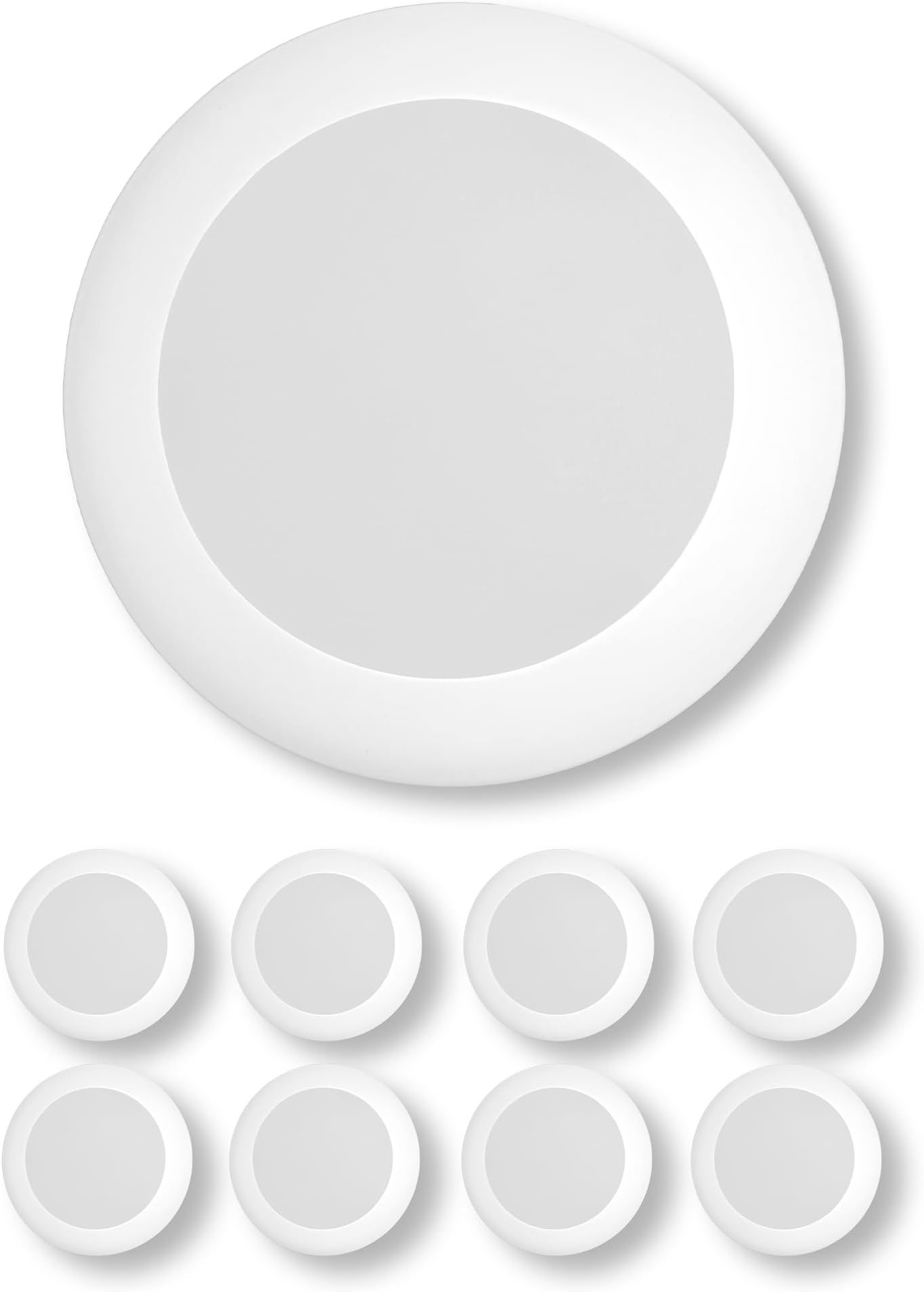 Vivio Lighting 8 Pack 7.5 Inch White LED Disk Light Ceiling Light Fixture Dimmable 3000K/4000K/5000K 3 Color Selectable 1080LM 15W LED Disk Light for Kitchen, Laundry Room, Closet, Bathroom