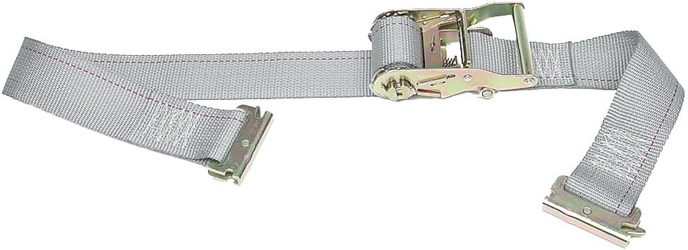 12 Cargo Straps E-Track Ratchet Straps w Spring Fittings 16' x 2 Grey