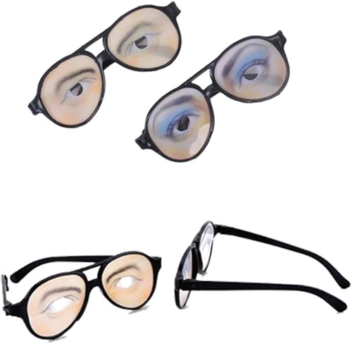 Miniatura 6 de Amosfun 4 piezas de Halloween truco femenino divertido ojos gafas broma disfraz fiesta accesorios (estilo aleatorio), Negro -