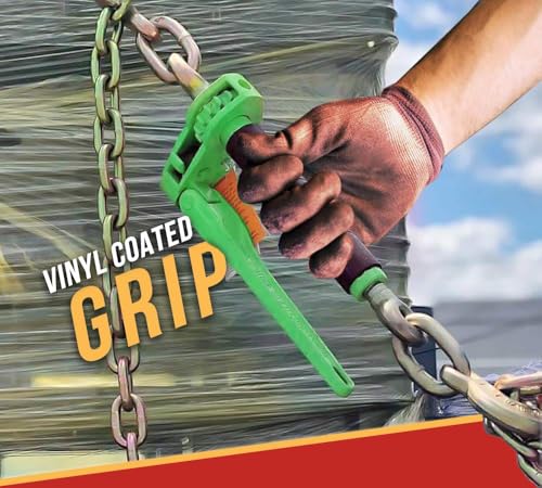 Image of Mytee Products 2 Pack 1 /2 inch - 5 /8 inch Hi-Viz Green Heavy Duty Folding Handle Ratchet Load Binder w /Grab Hook 18,100 lbs WLL | Tie Down Hauling Chain Binders for Flatbed Truck Trailer