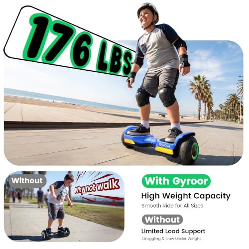 Image of Gyroor Hoverboard New G13 All Terrain Hoverboard with LED Lights, Off Road Hoverboard with Bluetooth for Kids ages 6-12 and Adults