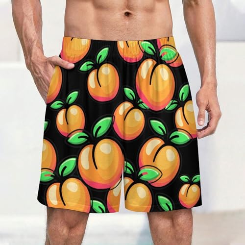 Peach Cute Men's Pajama Bottoms Lounge Pj Shorts Stretch Sleep Shorts for Home Vacation Beach2