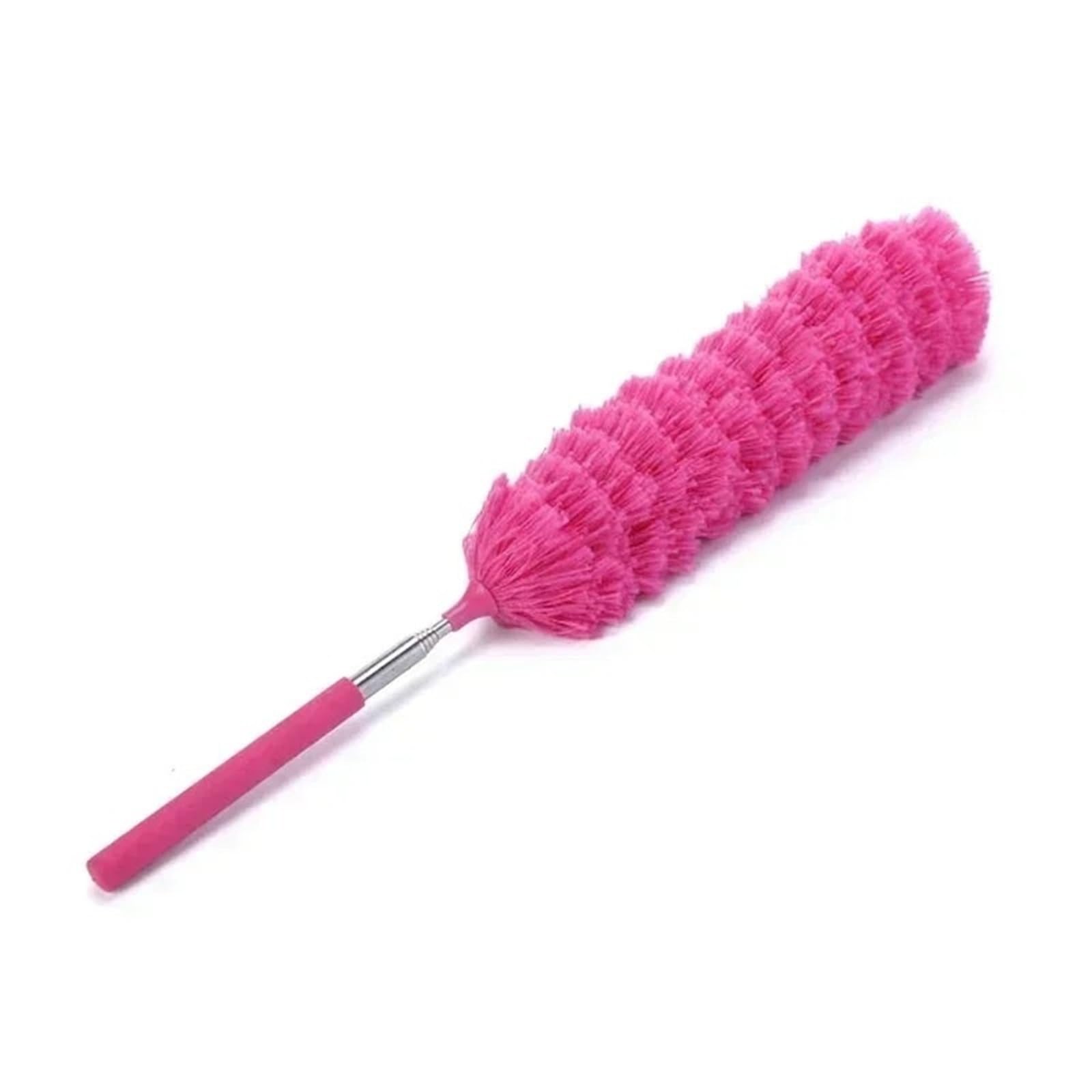 Extendable Dusters For Cleaning Retractabl Dust Duster Telescopic Flexible Stainless Steel Household Feather Cleaning Tool(Pink)