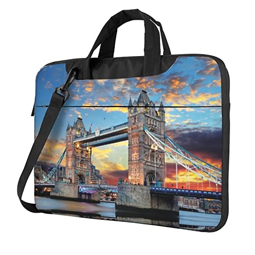 Sacoche ordi portable 14 15.6 rembourrée motif Tower Bridge protection antichoc