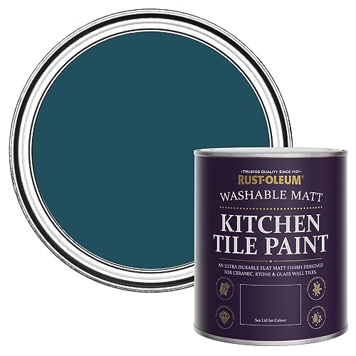 Rust-Oleum Blue Water-Resistant Kitchen Tile Paint in Matt Finish - Commodore Blue 750ml