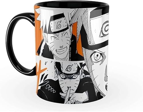 *Caneca Naruto Manga 325 ML Interior E Alça Preta Com Saquinho Para Caneca*