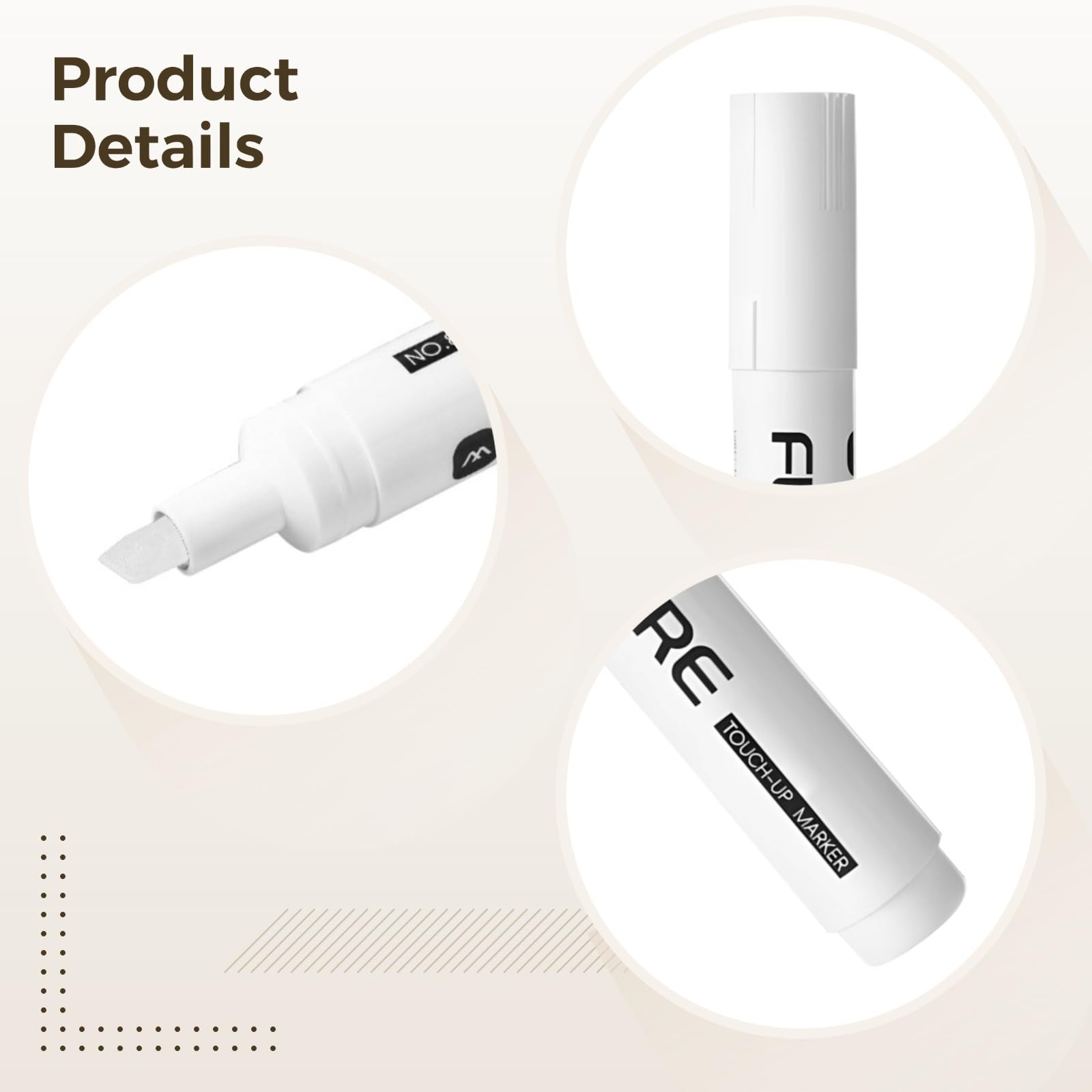 Bosreroy Wood Repair Marker Set, Includes Black, White, and Gray, Featuring Precision Angled Tip for Accurate Furniture Touch-Ups