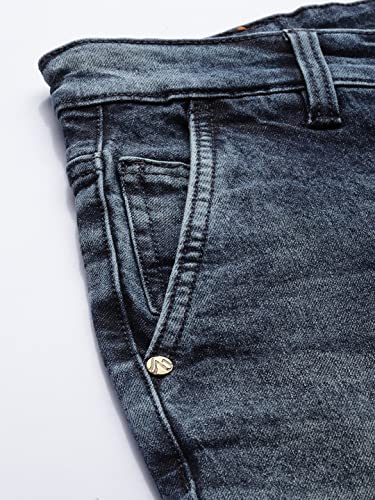 Image of The Indian Garage Co Men Slim Fit Solid Mid-Rise Stretchable Jeans