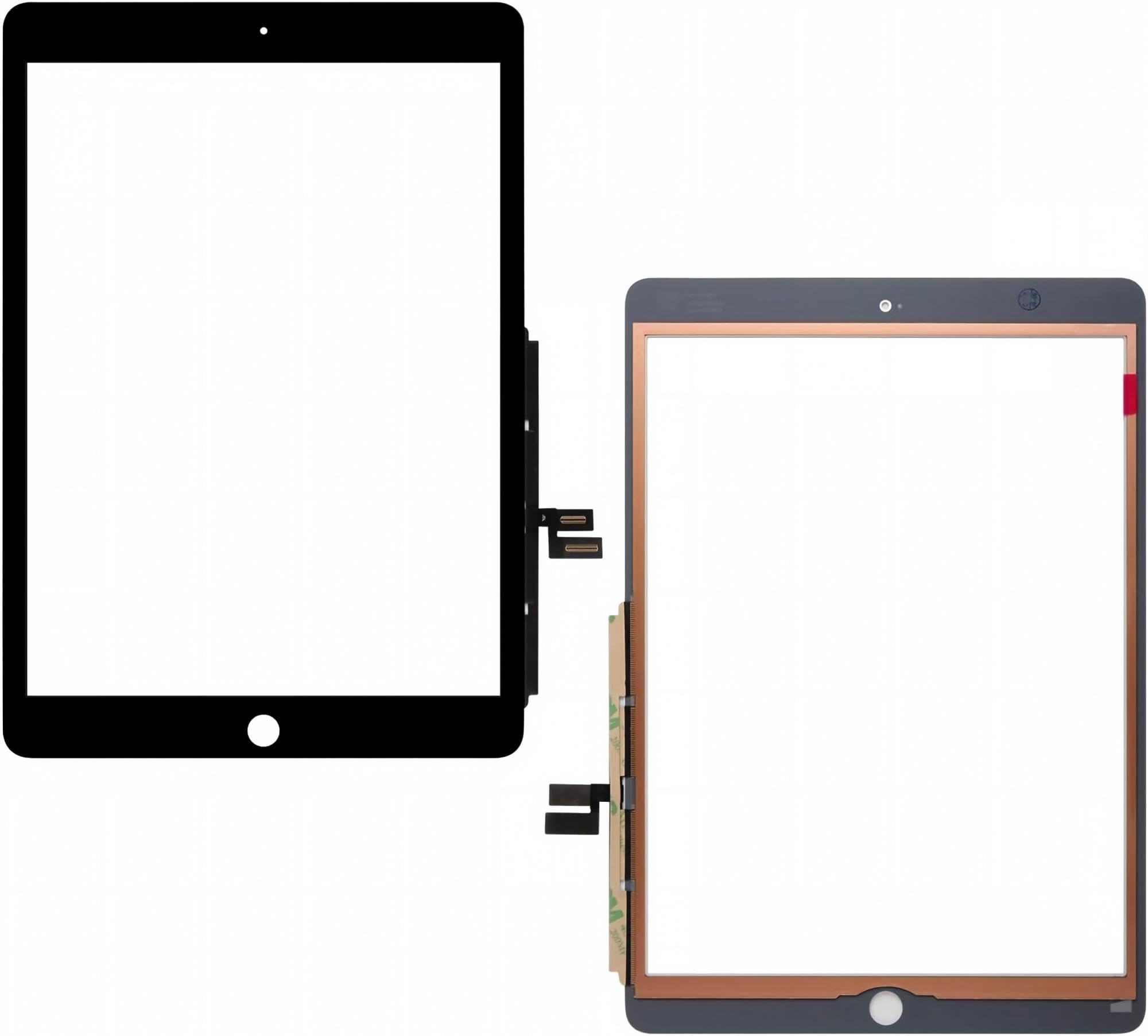 Display für iPad 7 7. Generation 10,2 Zoll (A2197 A2198 A2200, Digitizer ohne Home-Taste (LCD nicht enthalten) + vorinstallierter Kleber + Werkzeug (schwarz)