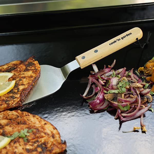 Spatule En Inox Cook'in Garden - Modèle AC150, 26x10cm, Pour Plancha Et Barbecue