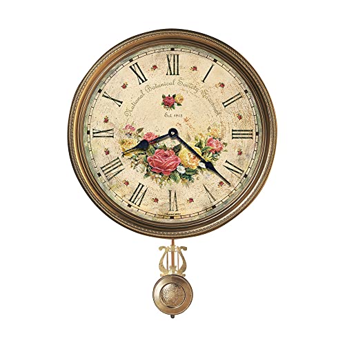 Howard Miller Savannah Botanical Vii Wall Clock 620-440 – Antique Brass Pendulum, Brass Finished Bezel, Quartz Movement, Automatically Adjust To Daylight Savings #TOP3
