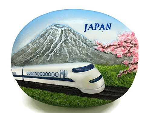 Japan Bullet Train Shinkansen and Mountain Fuji Souvenir Collection 3D Fridge Refrigerator Magnet Hand Made Resin - ���{ �①�ɂ̃}�O�l�b�g