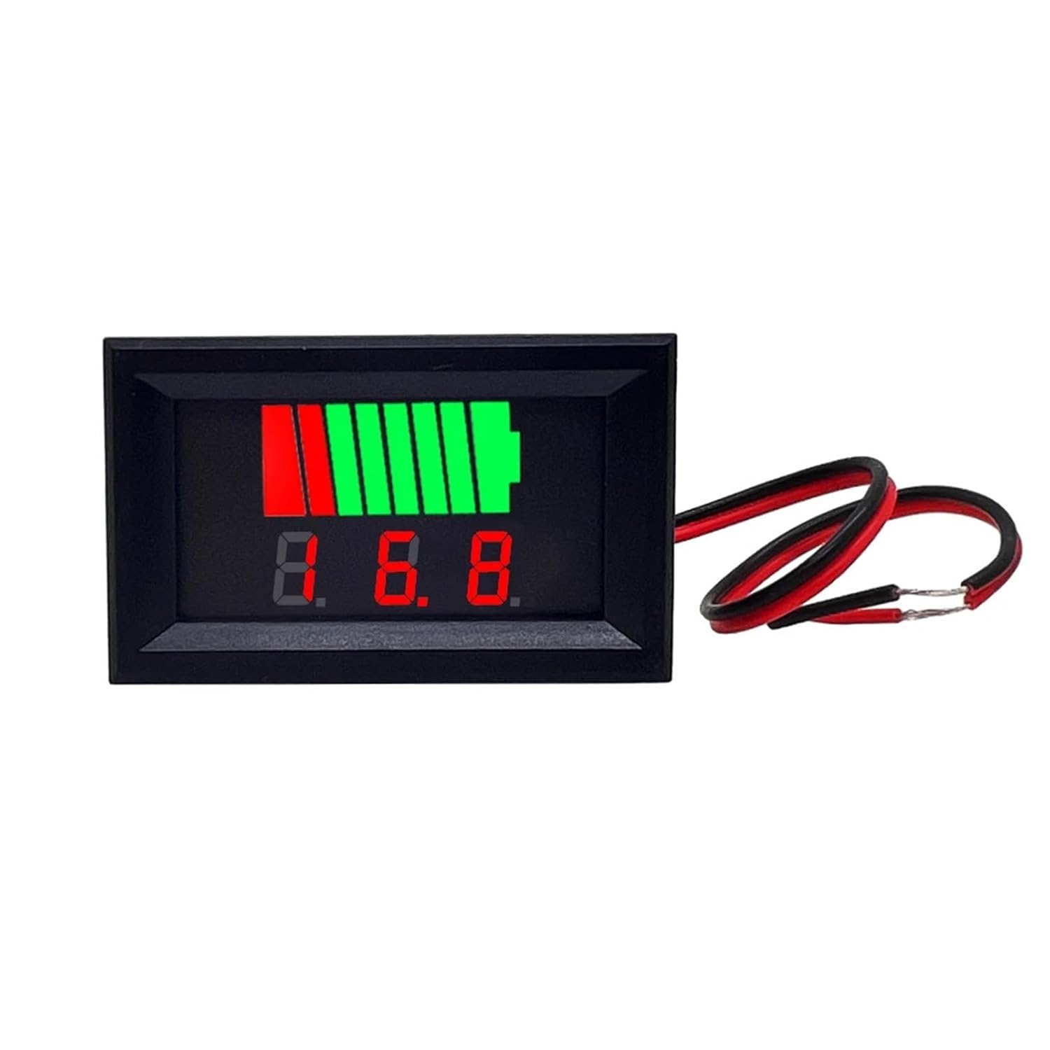 Car Battery Charge Level Indicator 12V 24V 36V 48V 60V 72V Lithium Battery Capacity Meter Tester Display Tester Voltmeter 1Pcs(Red,12V-60V)