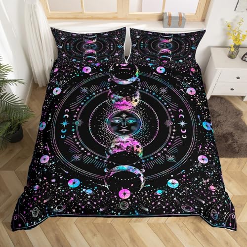 Housse de couette pour filles et garçons motif espace contre les draps lourds - 2