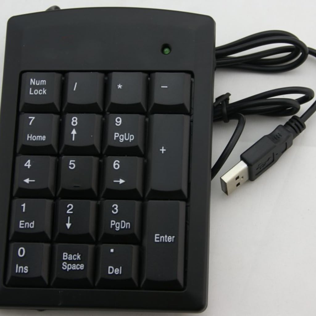Portable Numerics Keypad 18 Key Silents Typing USB PS2s Interfaces Keypad for Laptop Accounting Cashier Work