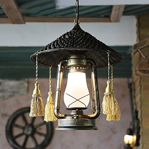 Chandelier en bambou rétro de style Asie du Est pour couloir et restaurant