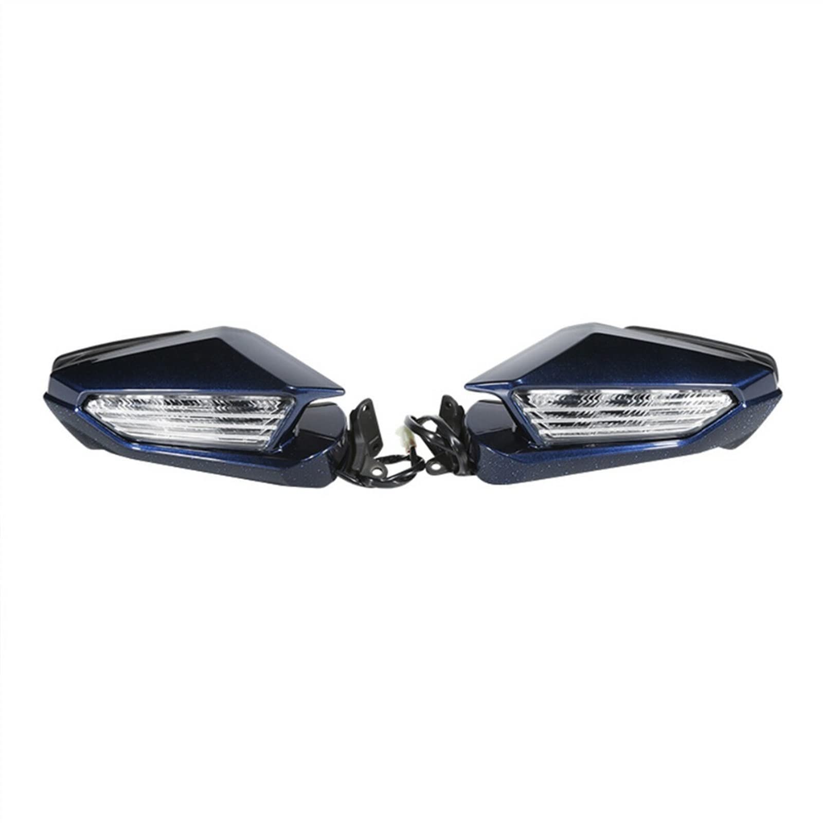 Rétroviseur Rétroviseur De Moto Lentille De Signal Lumineux LED pour Honda Goldwing GL1800 GL 1800 2018-2022 2019 2021 Blanc/Bleu/Noir Mat (Color : Blau)