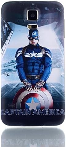 YDYBZB Galaxy S5 Housing Replacement Back Cover [with Rubber Seal Waterproof Gasket], captain America Pattern Battery Door Plastic Case for Samsung Galaxy SV S5 i9600 G900 (15)