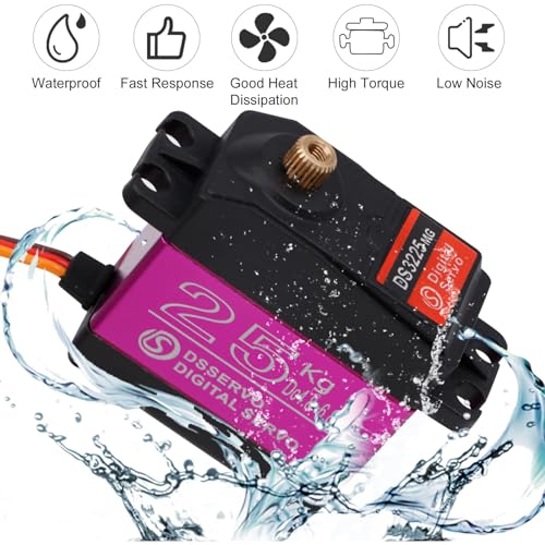 RC Servo 25kg Digital Lenkservo Wasserdicht Servo High Torque Digitale Servo Modellbau Metallgetriebe Servomotor 180° Servos DS3225 für RC Auto Car Roboter 1/10 1/8