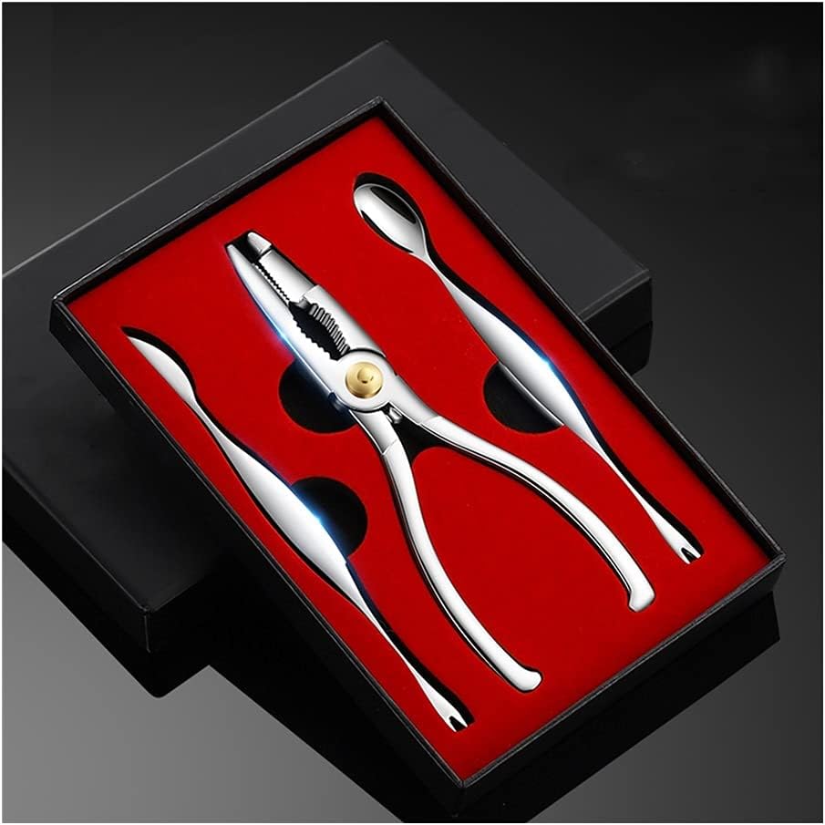 Seafood Tools Set 3-Piece Set of Seafood Tools, Zinc Alloy Seafood Crackers, Seafood Forks/Picks, Seafood Knife Shellfish Shelling Knife Cracker Tools Kit