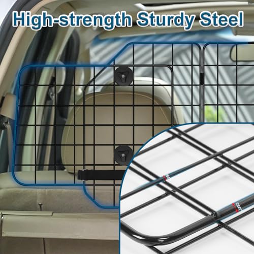 PINPON Barreira de carro para cães SUV, veículos, carros e caminhões, divisória ajustável de carro p