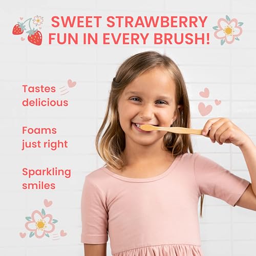 Image of Himalaya Botanique Kids Fluoride Anticavity Toothpaste, Strawberry, 4 oz | Kids Toothpaste with Fluoride To Help Fight Cavities - Vegan, SLS Free, No Artificial Colors or Flavors, No Titanium Dioxide