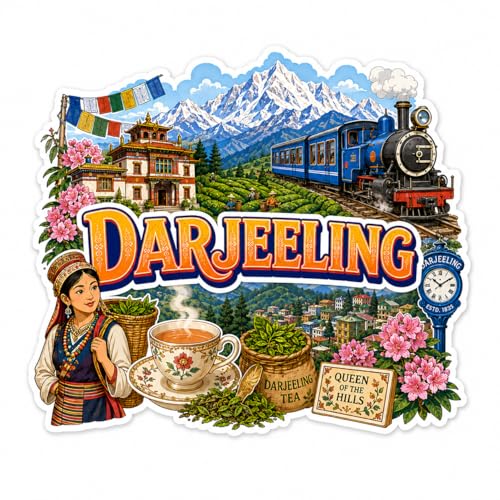 Image of Zesta Wooden Fridge Magnets Set | Refrigerator Decor Magnets for Kitchen | India Souvenir Fridge Magnet Collection | Wooden Magnet for Fridge Door Decoration (Darjeeling)