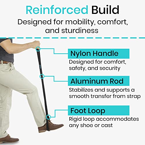 Vive Leg Lifter Strap (44 Inch) - Rigid Foot Loop, Hand Grip For Adult, Senior, Elderly, Handicap, Disability, Pediatrics - Long Band Mobility Aid For Car, Bed, Couch, Hip Replacement, Wheelchair #TOP4