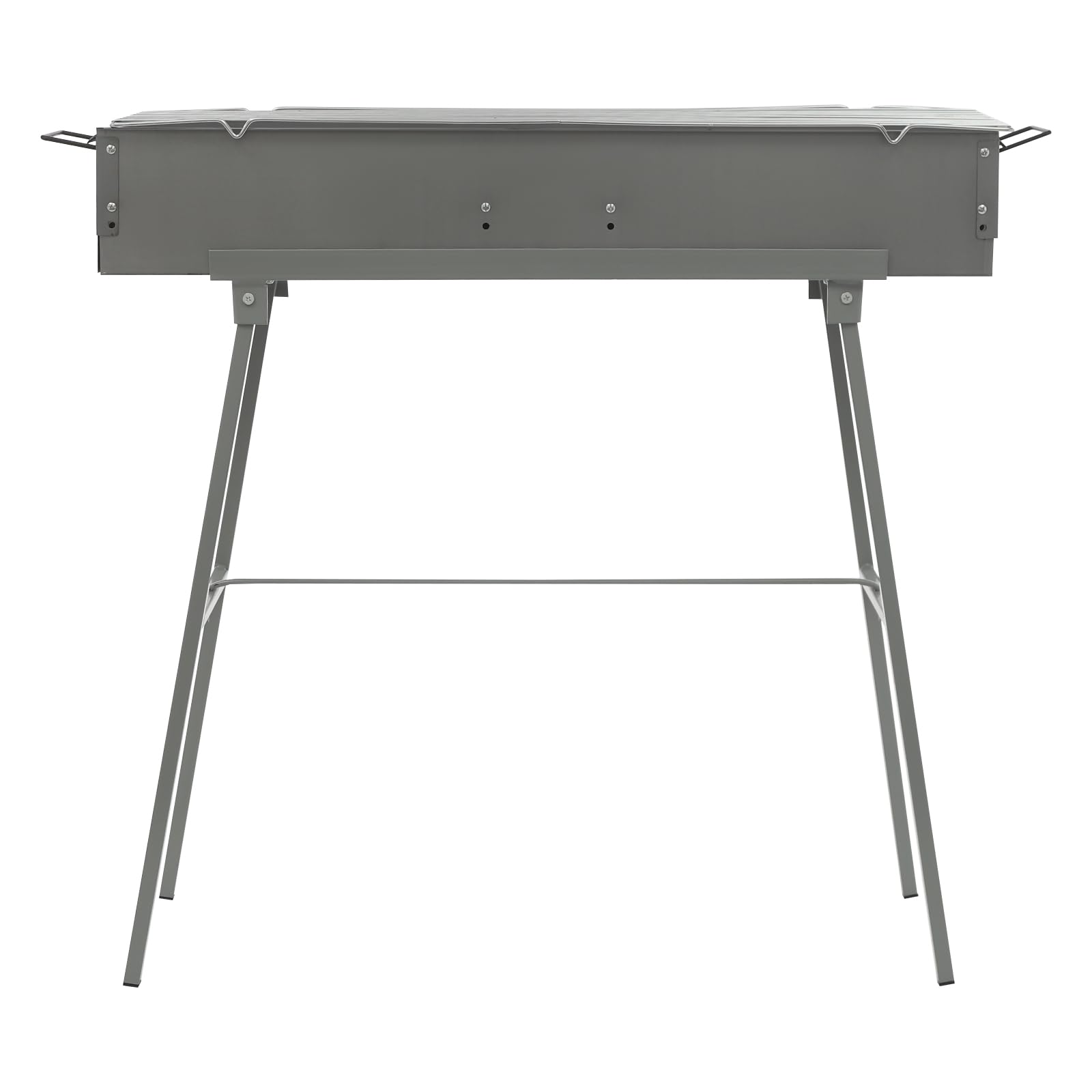 Heavy Duty Charcoal BBQ Grill, 80 cm, con supporto pieghevole, per giardino, campeggio e picnic, Rust-proof Zinc-Iron Alloy Rectangular Skewer Grill