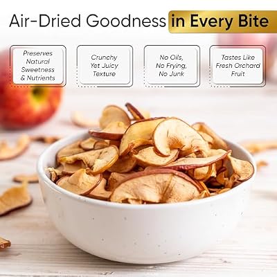 Passion Root Apple Chips, Family Pack - Dried Fruit No Sugar Added, Air Dried Crunchy Apple Slices, Healthy Fruit Snacks - Vegan, Non GMO, Gluten Free - 0.8 Ounces, Packs of 10