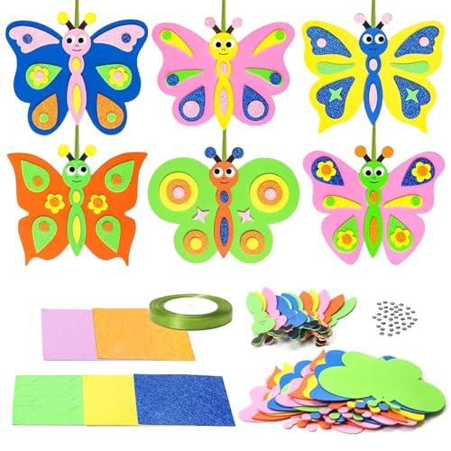 Ntwdby 12 Pezzi Set de mariposas Pascua, Mariposa artesanía conjunto, Kit manualidades Pascua, Pascuas decoración para elaboración, Giochi per feste Kit creativo Decorazione fai da te Pascuas